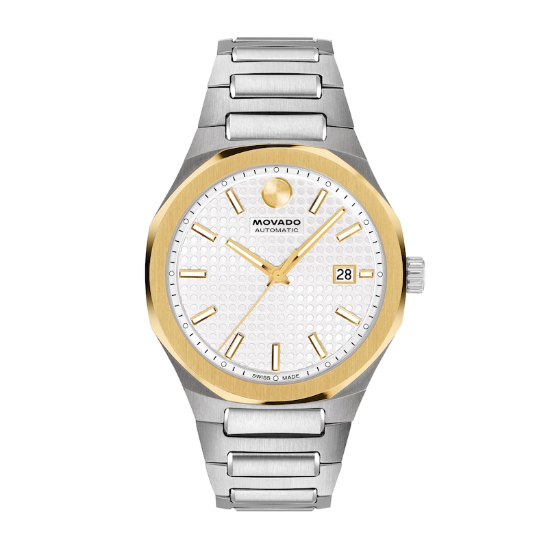 Men's Movado Centurion Two-Tone Stainless Steel Watch with White Dial (Model: 0607970)
