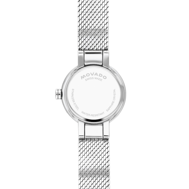 Ladies' Movado Museum Velura Mini Stainless Steel Watch with Silver-Tone Dial (Model: 0607855)