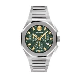 Men's Movado Centurion Stainless Steel Watch with Green Dial (Model: 0608111)