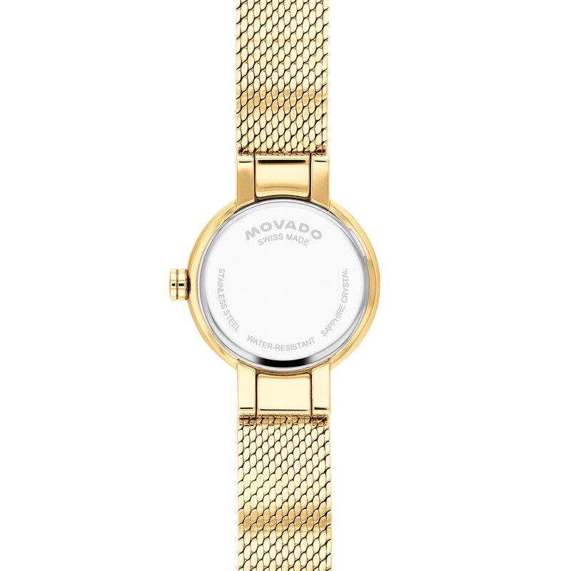 Ladies' Movado Museum Velura Mini Gold-Tone Stainless Steel Watch with Gold-Tone Dial (Model: 0607864)
