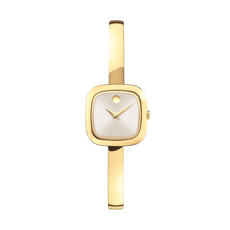 Ladies' Movado Museum® Classic Gold-Tone PVD Bangle Bracelet Analog Watch with Champagne Dial (Model: 0608058)