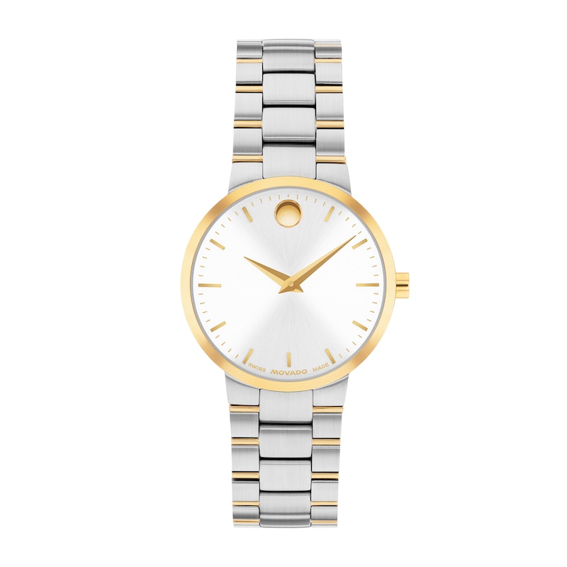 Ladies' Movado Avalo Two-Tone Stainless Steel Watch with Silcer-Tone Dial (Model: 0608081)