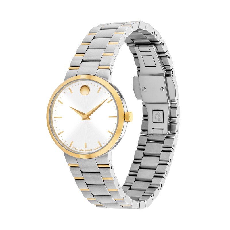 Ladies' Movado Avalo Two-Tone Stainless Steel Watch with Silcer-Tone Dial (Model: 0608081)