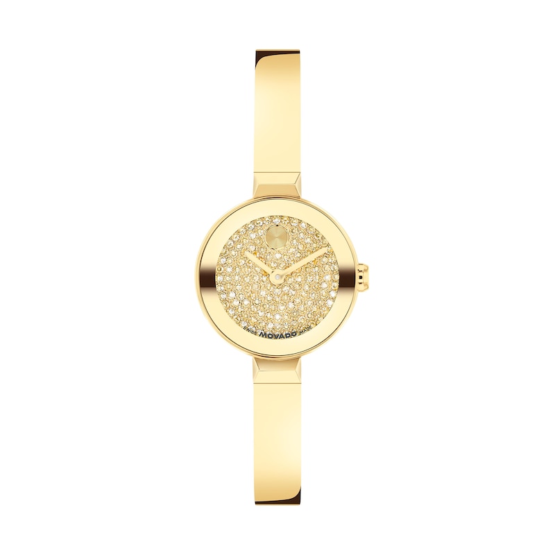 Ladies' Movado Bold Bangle Mini Gold-Tone Stainless Steel Watch with Crystal Dial (Model: 3601401)