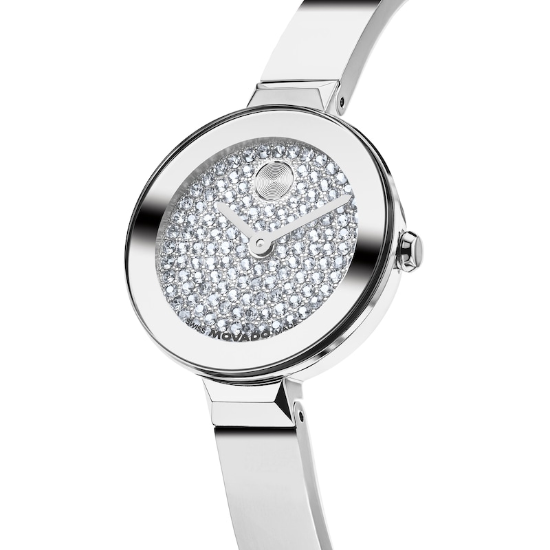 Ladies' Movado Bold Bangle Mini Stainless Steel Watch with Crystal Dial (Model: 3601402)