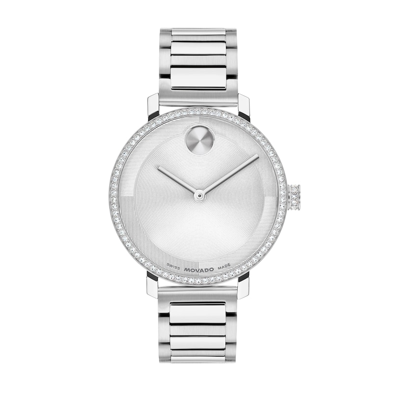 Ladies' Movado BOLD Evolution 2.0 Stainless Steel Watch with Crystal Bezel (Model: 3601277)