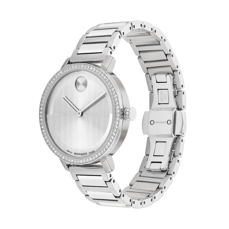 Ladies' Movado BOLD Evolution 2.0 Stainless Steel Watch with Crystal Bezel (Model: 3601277)