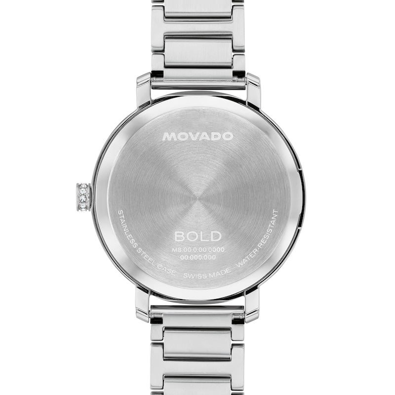 Ladies' Movado BOLD Evolution 2.0 Stainless Steel Watch with Crystal Bezel (Model: 3601277)