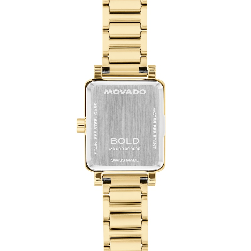 Ladies' Movado BOLD Evolution 2.0 Gold-Tone Stainless Steel Watch with White Dial (Model: 3601328)
