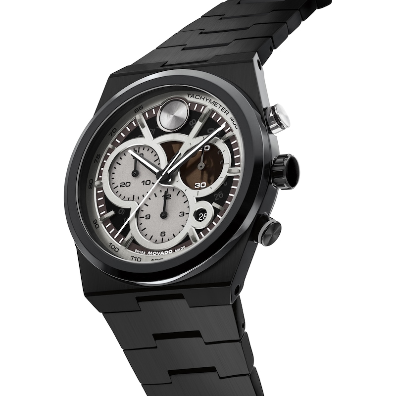Men's Movado BOLD Quest Chronograph Black IP Stainless Steel Watch (Model: 3601184)