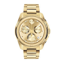 Men's Movado BOLD Verso S Chronograph Gold-Tone Stainless Steel Watch (Model: 3601393)