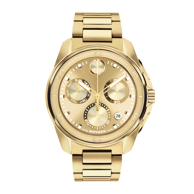Men's Movado BOLD Verso S Chronograph Gold-Tone Stainless Steel Watch (Model: 3601393)