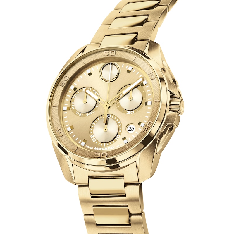Men's Movado BOLD Verso S Chronograph Gold-Tone Stainless Steel Watch (Model: 3601393)