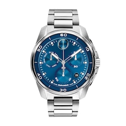 Men's Movado BOLD Verso S Chronograph Stainless Steel Watch with Blue Dial (Model: 3601395)