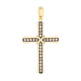 0.50 CT. T.W. Brown Diamond Cross Charm in 10K Gold