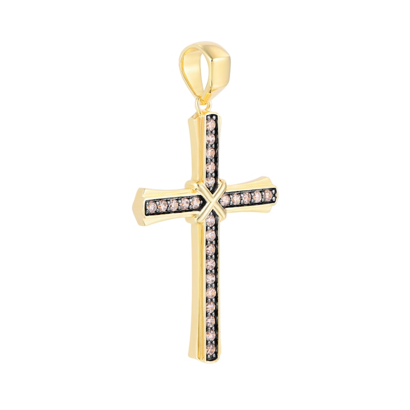 0.50 CT. T.W. Brown Diamond Cross Charm in 10K Gold