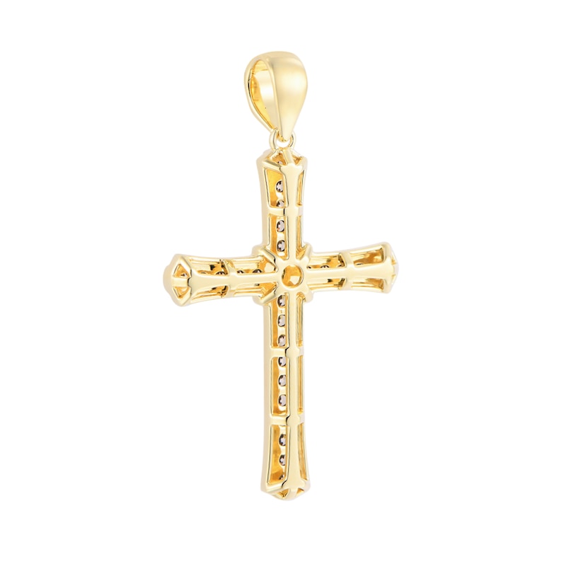 0.50 CT. T.W. Brown Diamond Cross Charm in 10K Gold