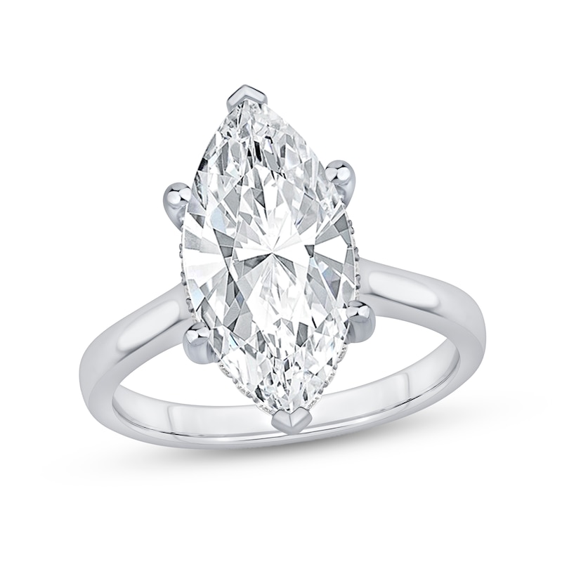 5.20 CT. T.W. Marquise Lab-Grown Diamond Solitaire Hidden Frame Engagement Ring in 14K White Gold (F/VS2)