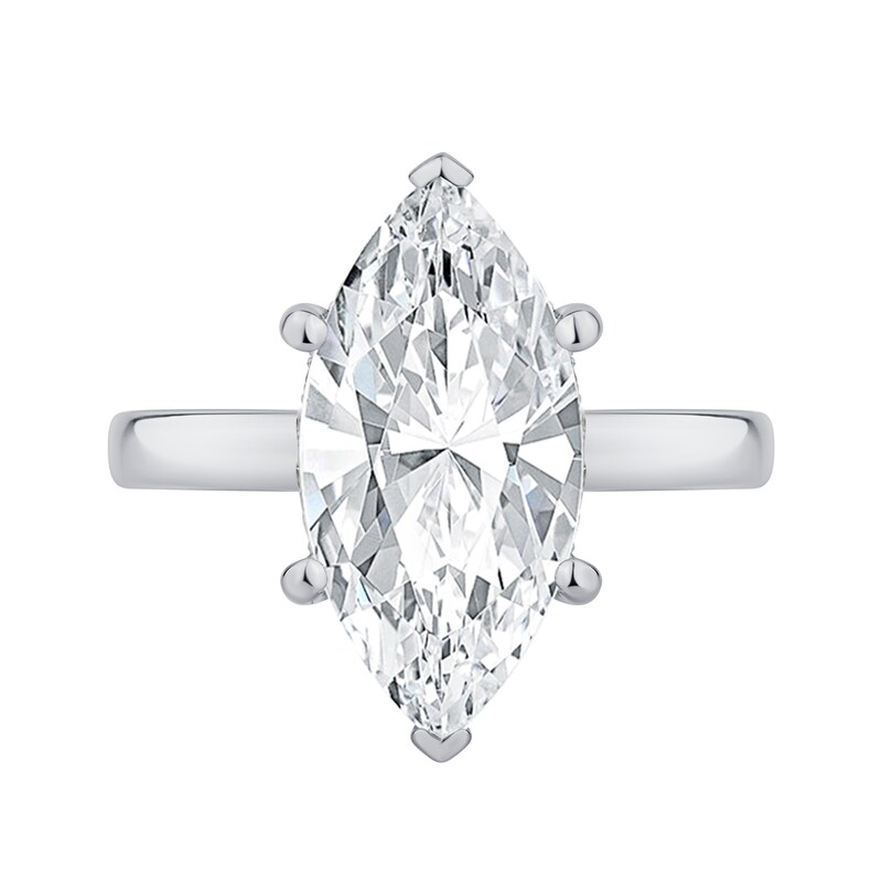 5.20 CT. T.W. Marquise Lab-Grown Diamond Solitaire Hidden Frame Engagement Ring in 14K White Gold (F/VS2)