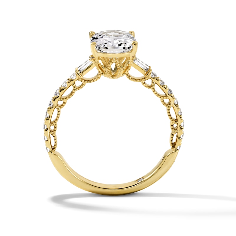2.30 CT. T.W. Certified Elongated Cushion-Cut Lab-Grown Diamond Engagement Ring in 18K Gold (F/VS2)
