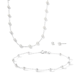 EFFY™ Collection 3.5-4.0mm Cultured Pearl Gift Set in Sterling Silver