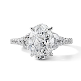 Vera Wang Love Collection 3.25 CT. T.W. Certified Oval Lab-Grown Diamond Engagement Ring in 14K White Gold (F/VS2)