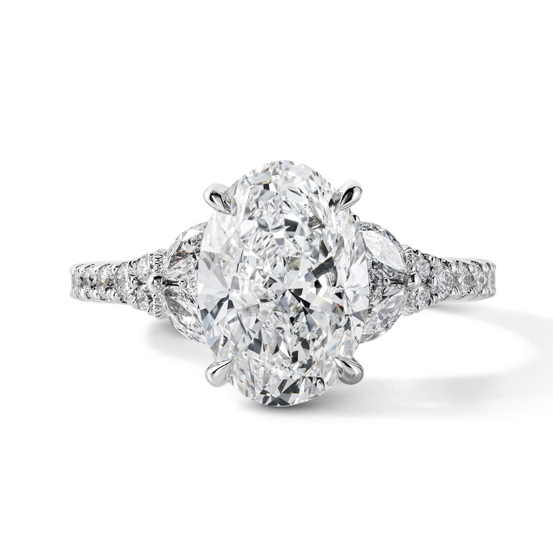 Vera Wang Love Collection 3.25 CT. T.W. Certified Oval Lab-Grown Diamond Engagement Ring in 14K White Gold (F/VS2)