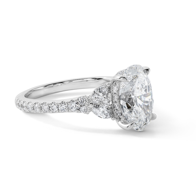 Vera Wang Love Collection 3.25 CT. T.W. Certified Oval Lab-Grown Diamond Engagement Ring in 14K White Gold (F/VS2)