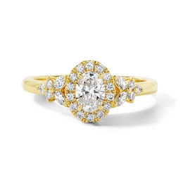 Vera Wang Love Collection 0.80 CT. T.W. Oval Diamond Frame Engagement Ring in 14K Gold