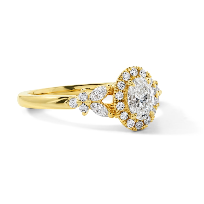 Vera Wang Love Collection 0.80 CT. T.W. Oval Diamond Frame Engagement Ring in 14K Gold