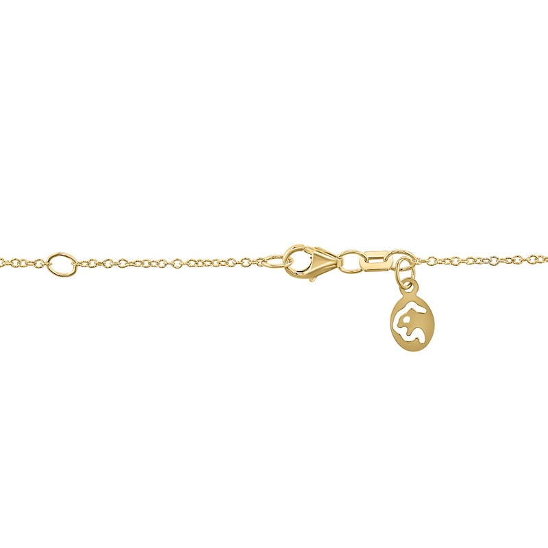 EFFY™ Collection Hexagon-Cut Black Onyx and 0.12 CT. T.W. Diamond Necklace in 14K Gold - 18"