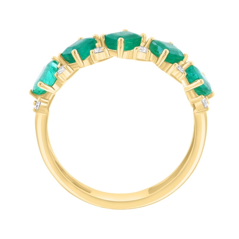 EFFY™ Collection Emerald and 0.20 CT. T.W. Diamond Ring 14K Gold