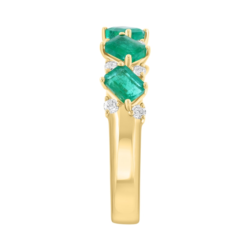 EFFY™ Collection Emerald and 0.20 CT. T.W. Diamond Ring 14K Gold