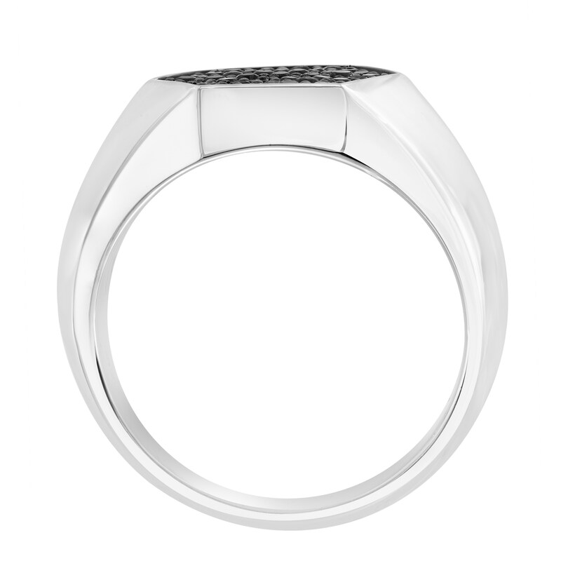EFFY™ Collection Men's Black Sapphire Hexagon Ring Sterling Silver
