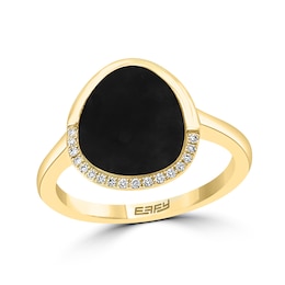 EFFY™ Collection Freeform Black Onyx and 0.05 CT. T.W. Diamond Ring in 14K Gold