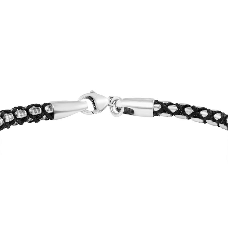 EFFY™ Collection Men's Black Cord Bracelet in Sterling Silver - 8.5"