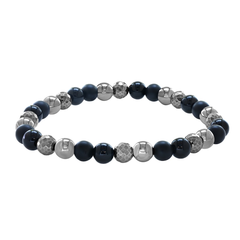 EFFY™ Collection Men's Hematite and Dyed Onyx Bead Bracelet