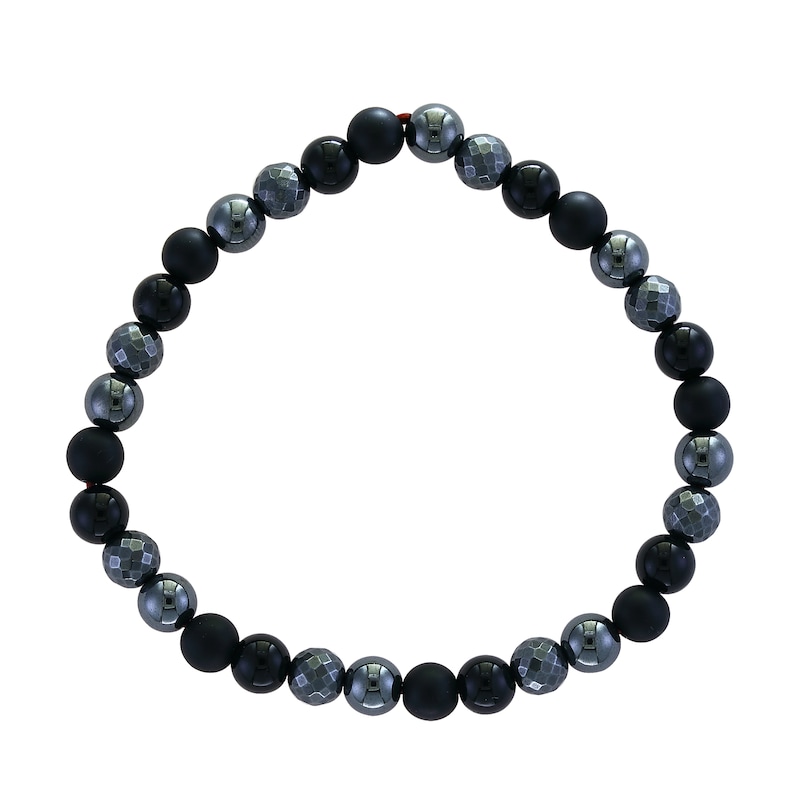EFFY™ Collection Men's Hematite and Dyed Onyx Bead Bracelet