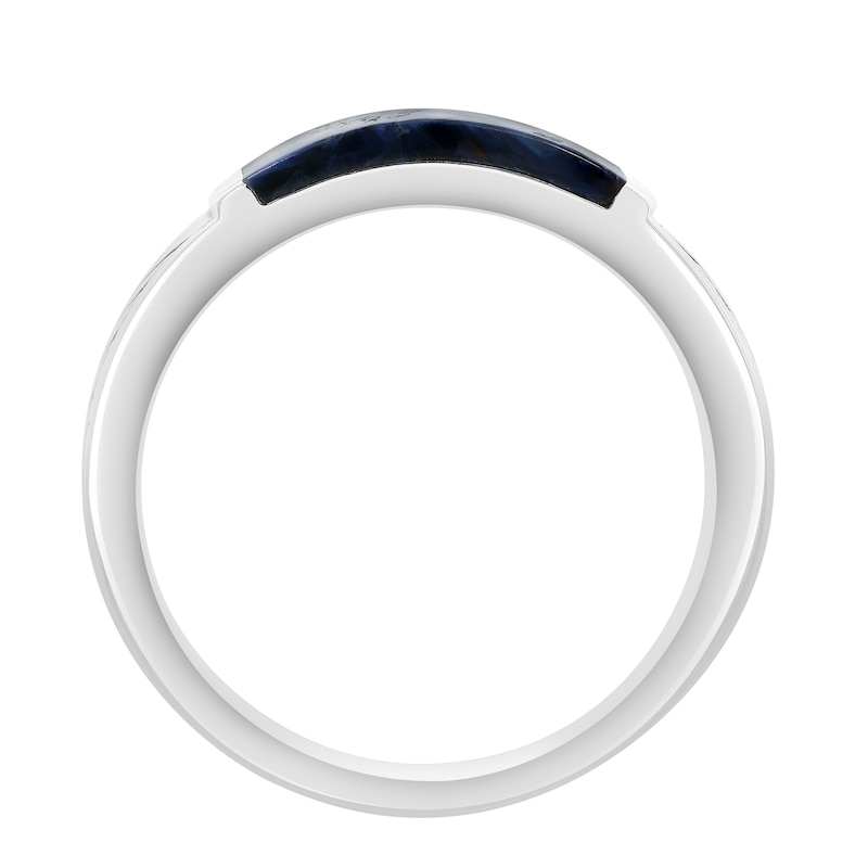 EFFY™ Collection Men's Pietersite Blue Quartz Bezel-Set Ring Sterling Silver