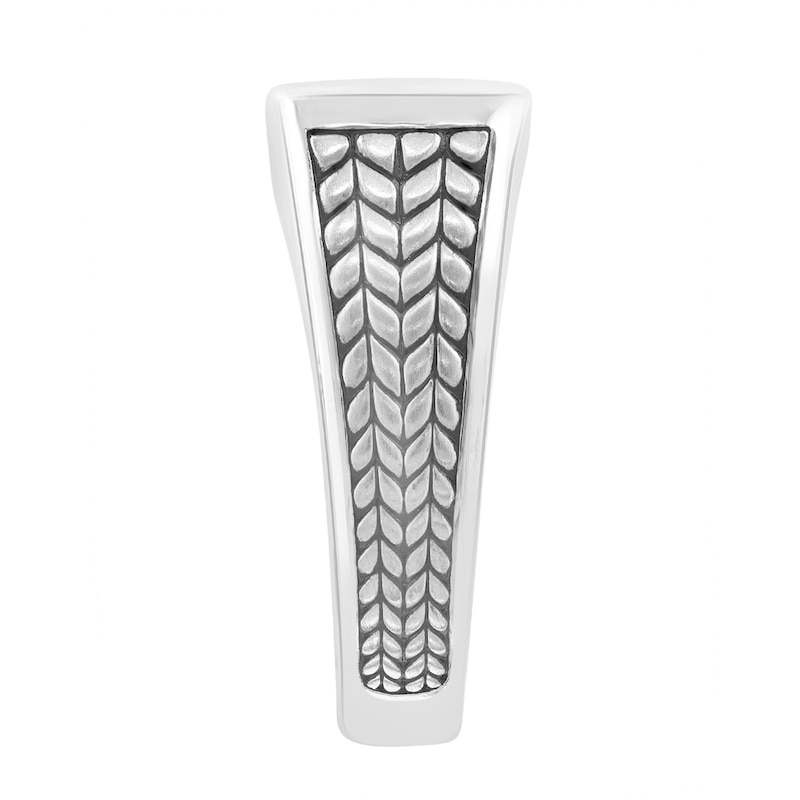 EFFY™ Collection Men's Rectangle Black Onyx Ribbed Ring Sterling Silver