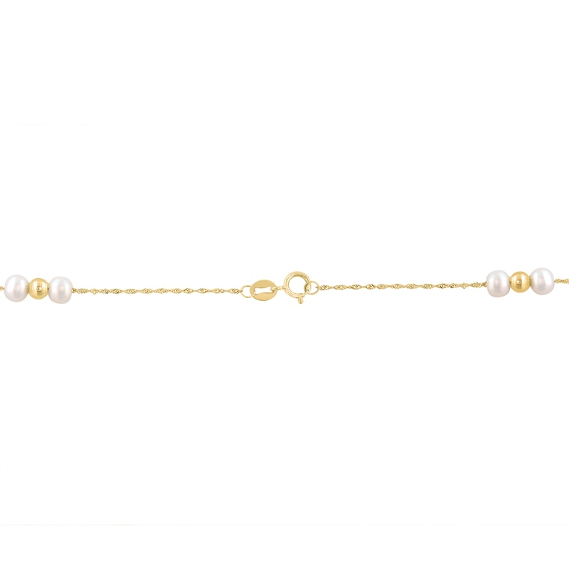 EFFY™ Collection Cultured Pearl & Bead Station Necklace in 14K Gold - 18"