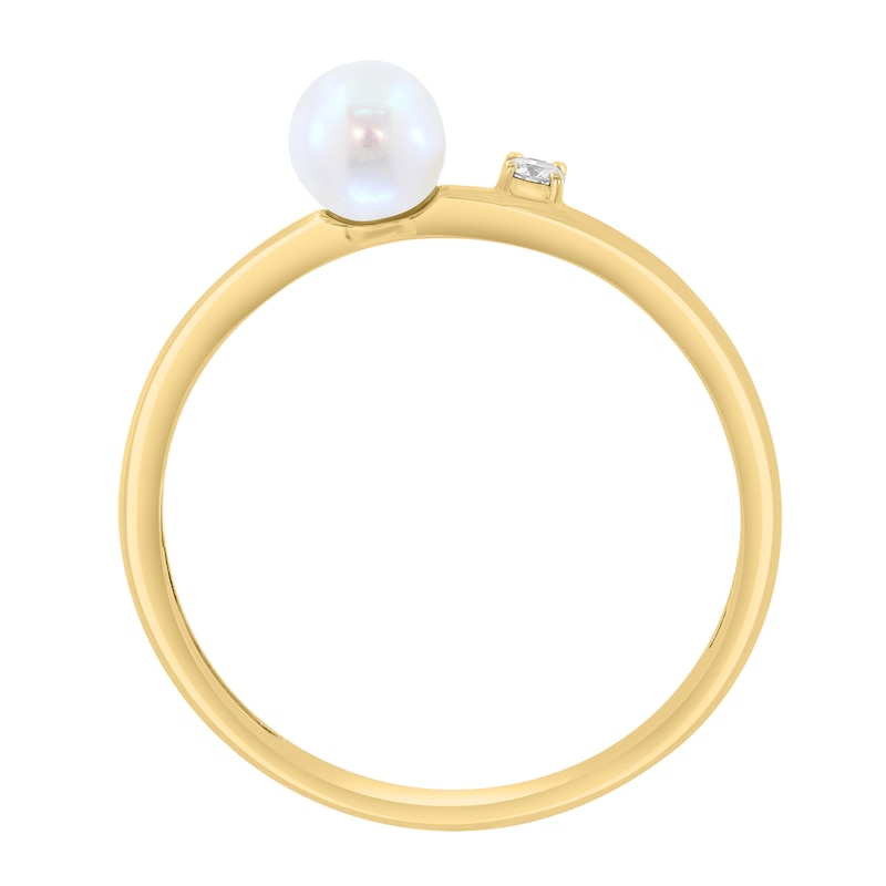 EFFY™ Collection Cultured Pearl and Diamond Accent Ring 14K Gold