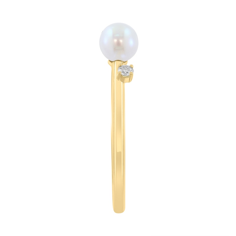 EFFY™ Collection Cultured Pearl and Diamond Accent Ring 14K Gold