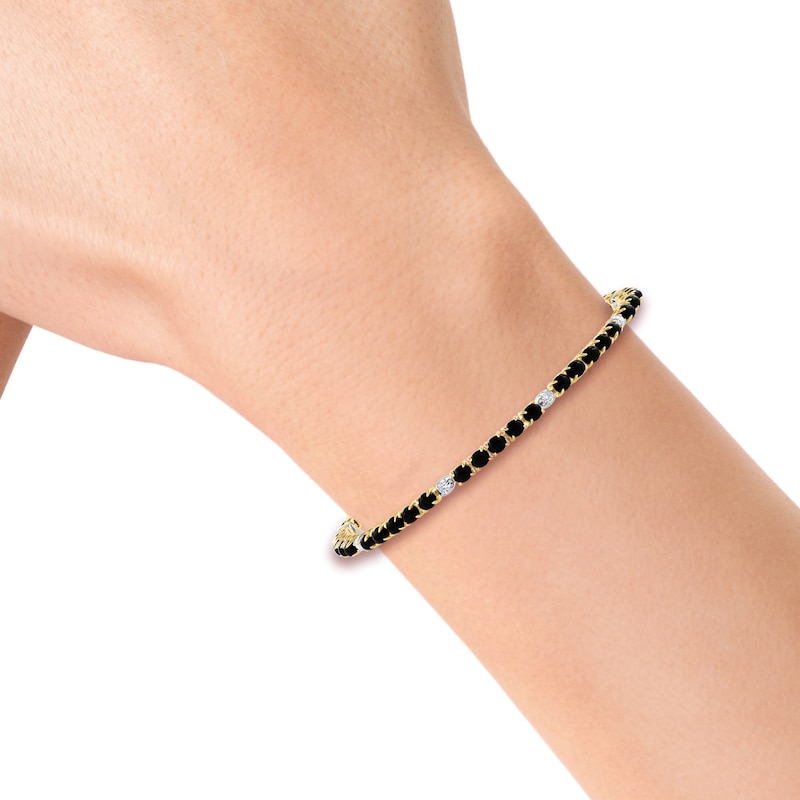 EFFY™ Collection Black Onyx and 0.30 CT. T.W. Diamond Bracelet in 14K Gold - 7.0"