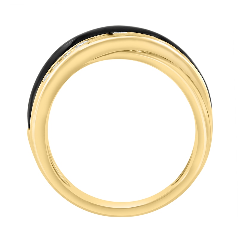 EFFY™ Collection Freeform Black Onyx and 0.30 CT. T.W. Diamond Ring 14K Gold