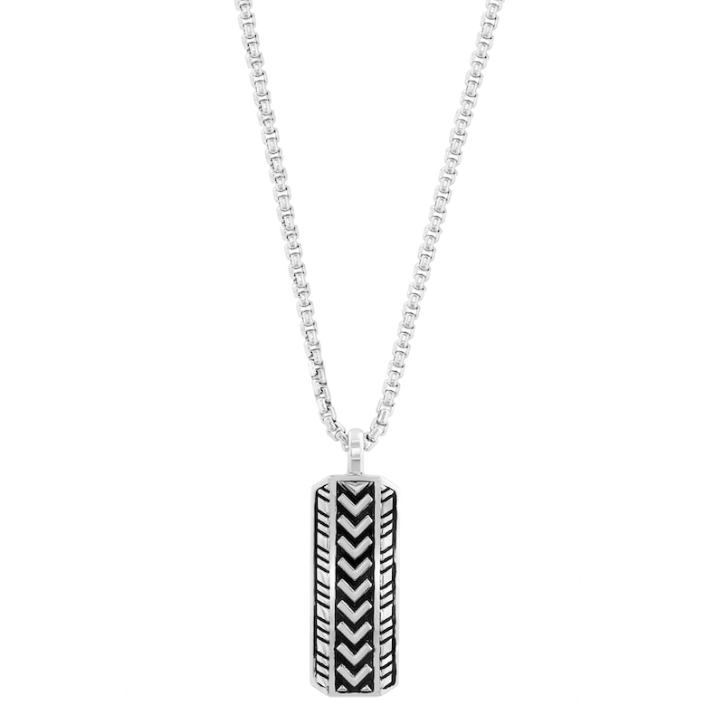 EFFY™ Collection Men's Chevron Tag Necklace in Sterling Silver - 22"