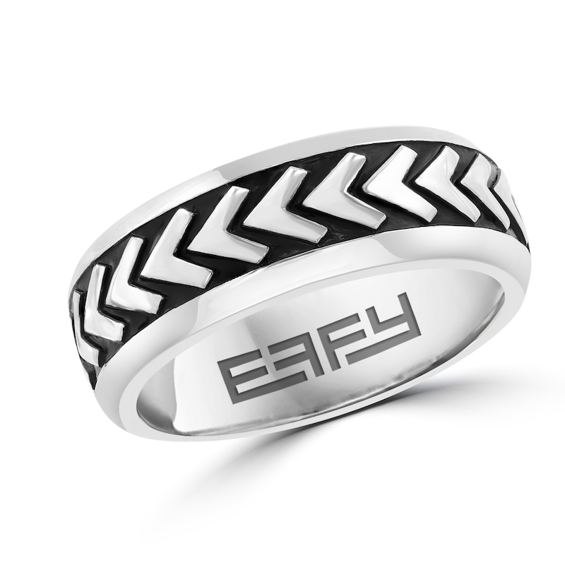 EFFY™ Collection Men's Chevron Ring Sterling Silver