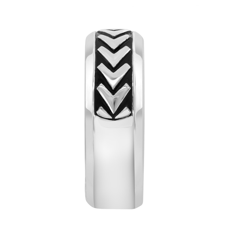 EFFY™ Collection Men's Chevron Ring Sterling Silver