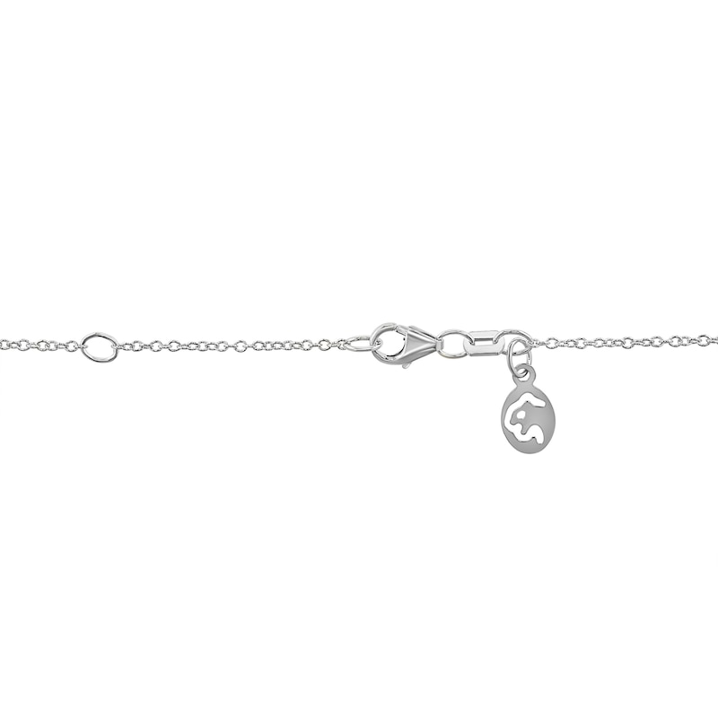 EFFY™ Collection Emerald-Cut Blue Sapphire and 0.10 CT. T.W. Diamond Necklace in 14K White Gold - 18"