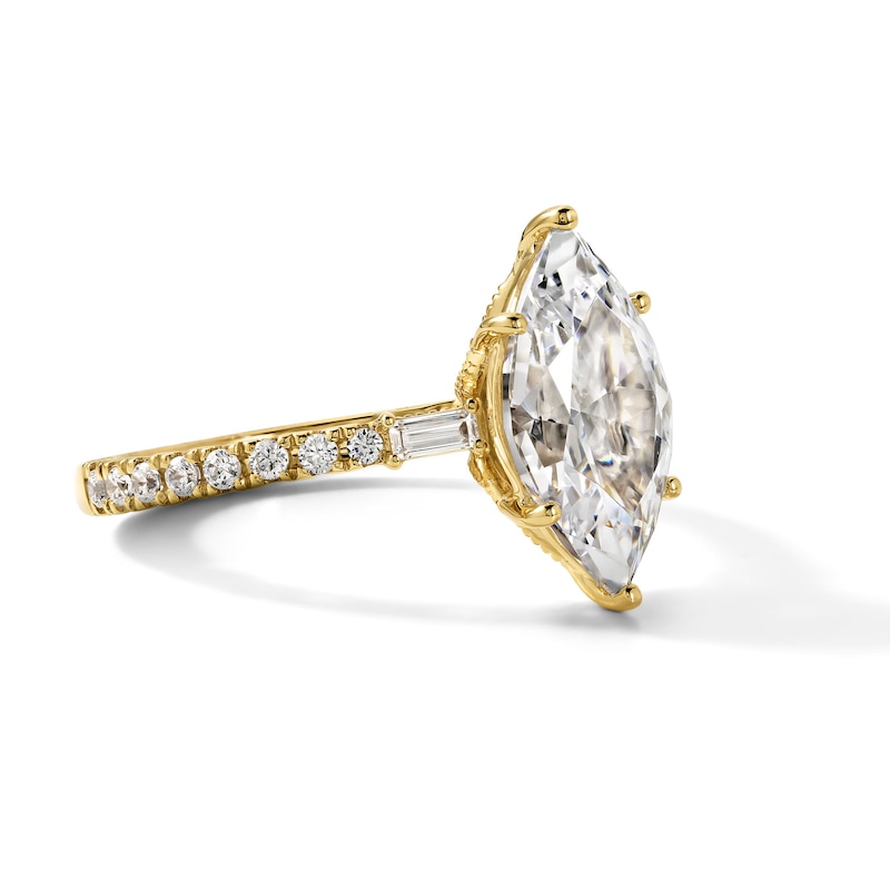 3.30 CT. T.W. Certified Marquise-Cut Lab-Grown Diamond Engagement Ring in 18K Gold